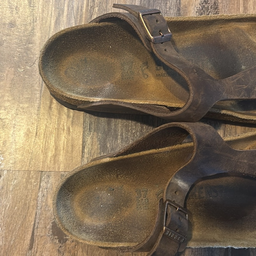 Birkenstock Brown Leather Sandals - Picture 3 of 4